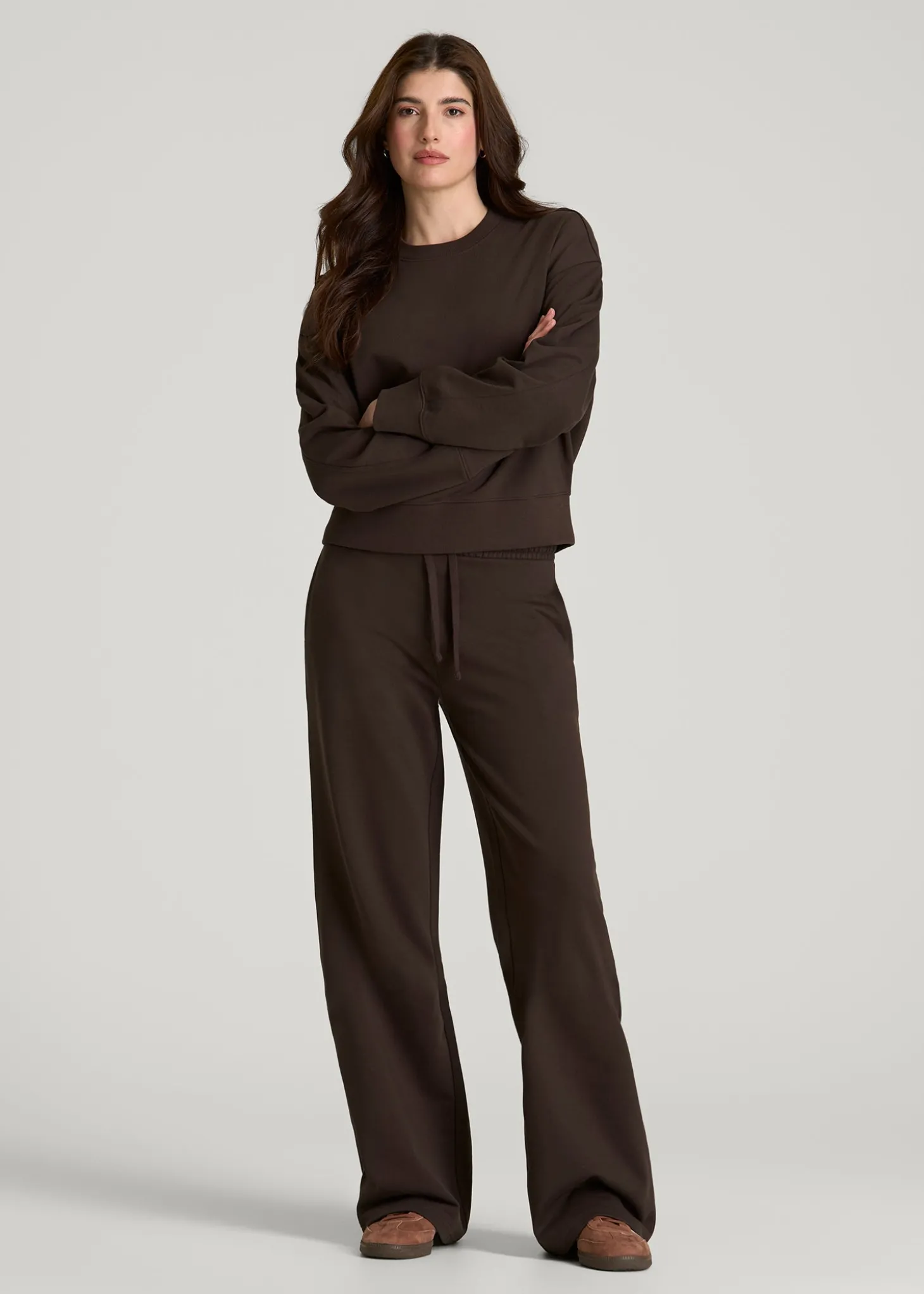 French Terry Cropped Crew for Tall Women
