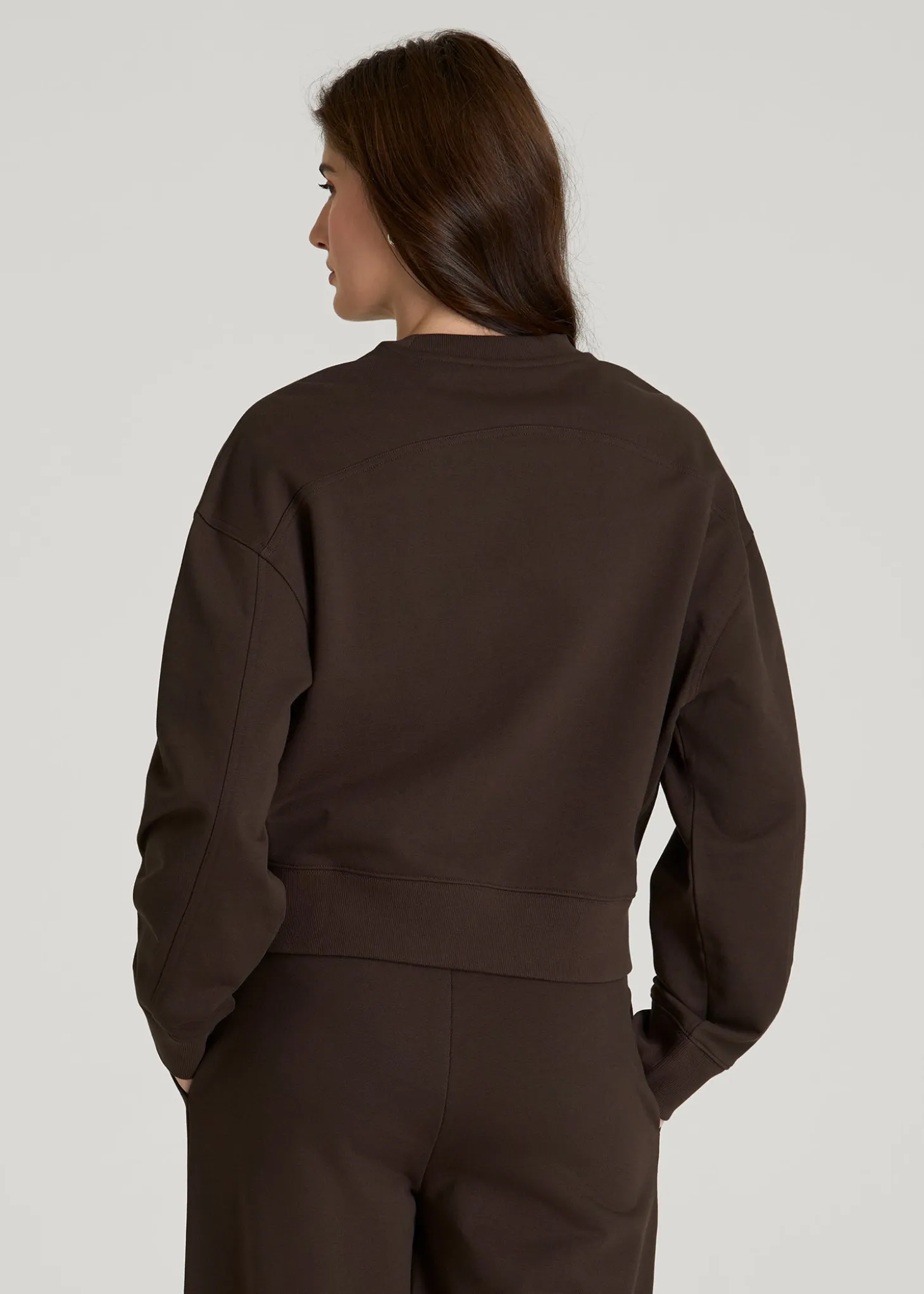 French Terry Cropped Crew for Tall Women