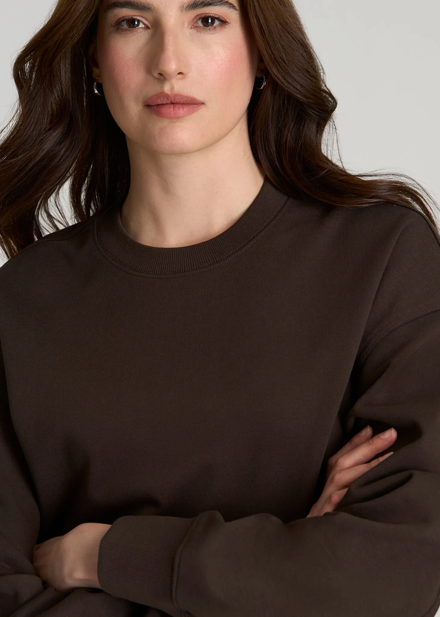 French Terry Cropped Crew for Tall Women