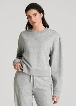 French Terry Cropped Crew for Tall Women