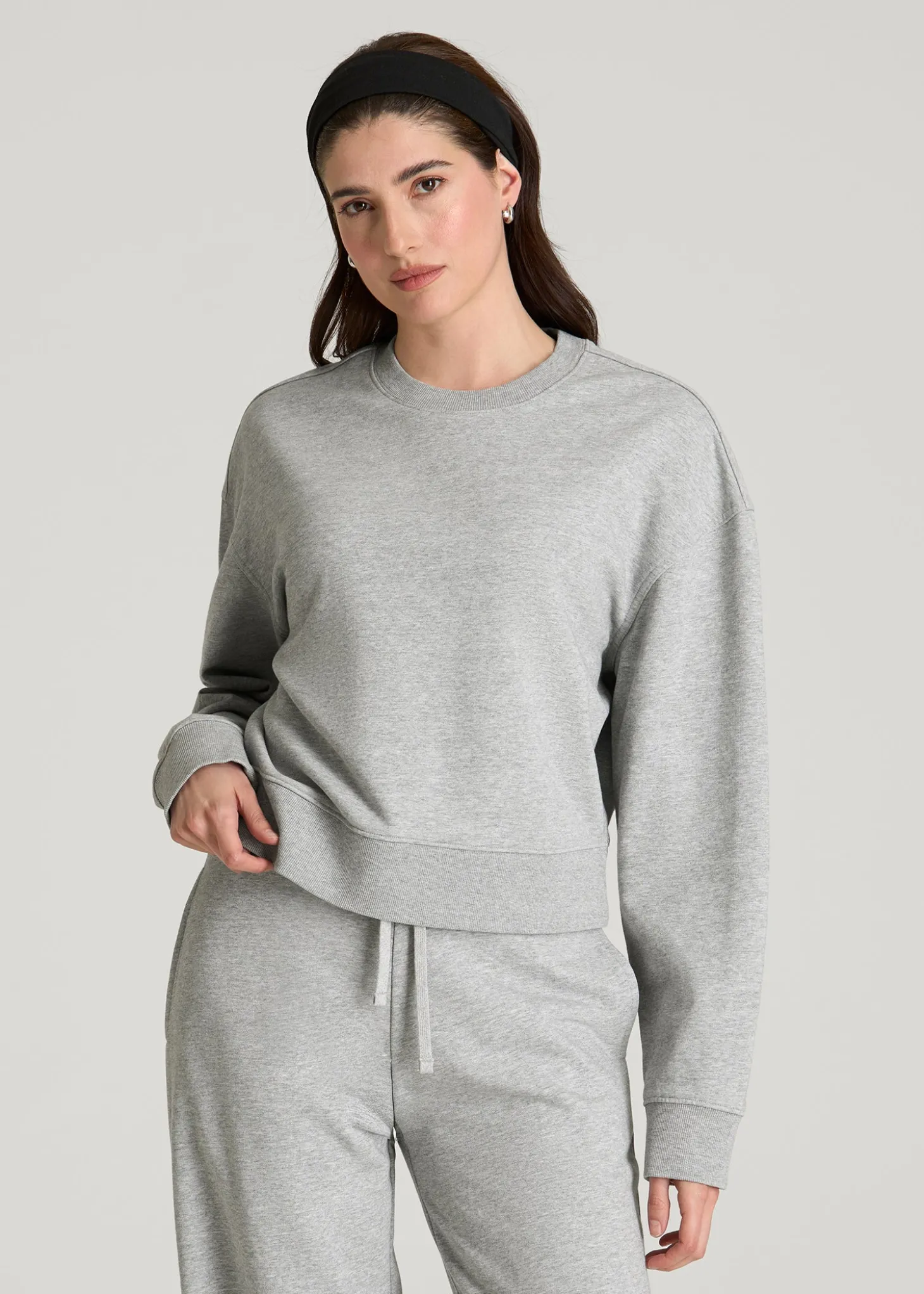 French Terry Cropped Crew for Tall Women