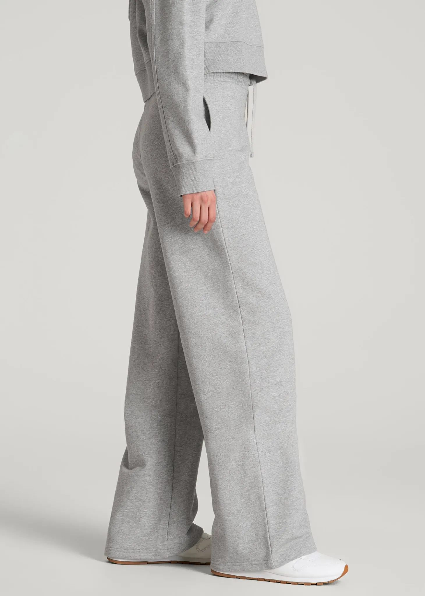 French Terry Midrise Wide-Leg Pants for Tall Women