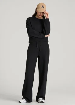 French Terry Midrise Wide-Leg Pants for Tall Women