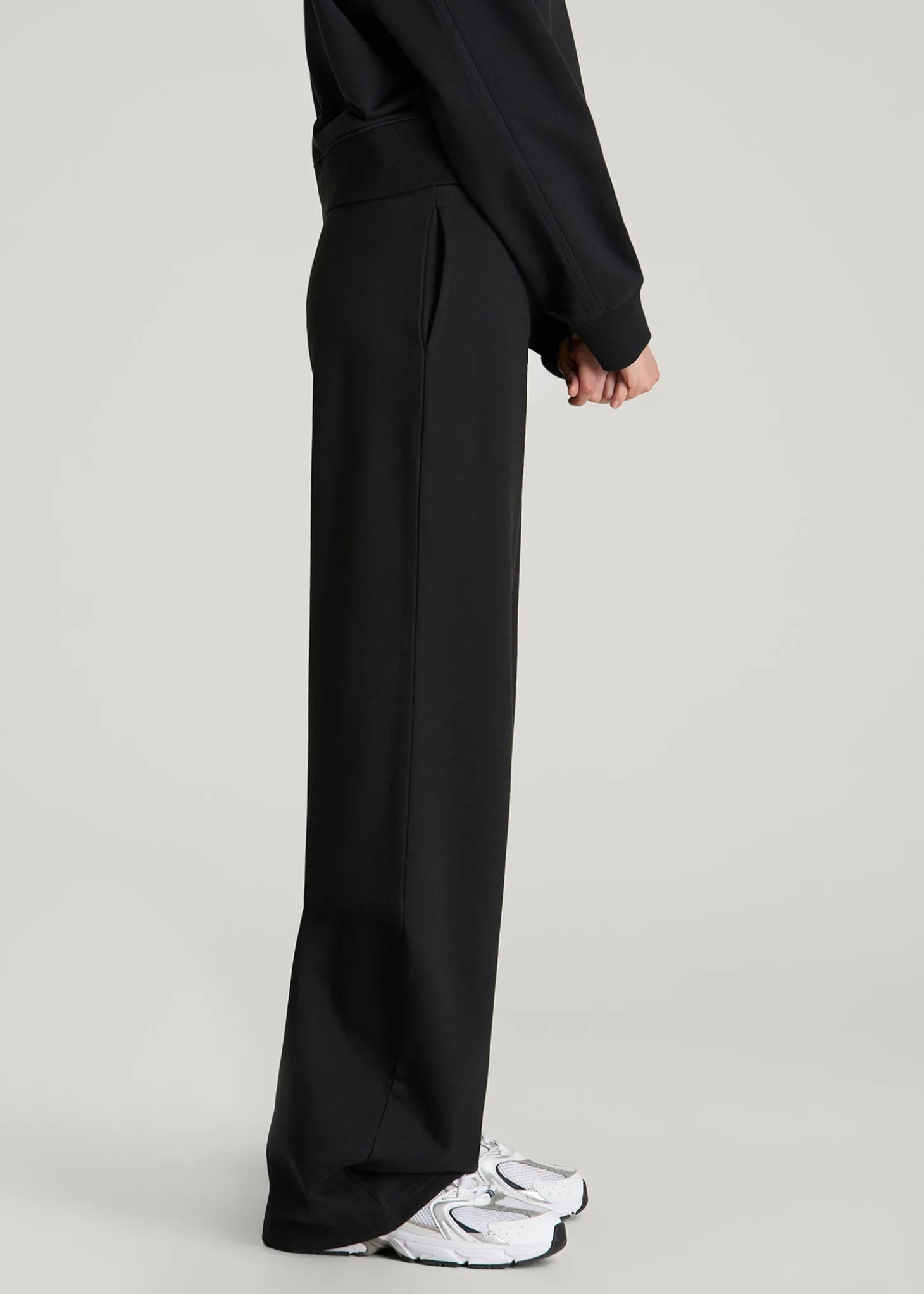 French Terry Midrise Wide-Leg Pants for Tall Women