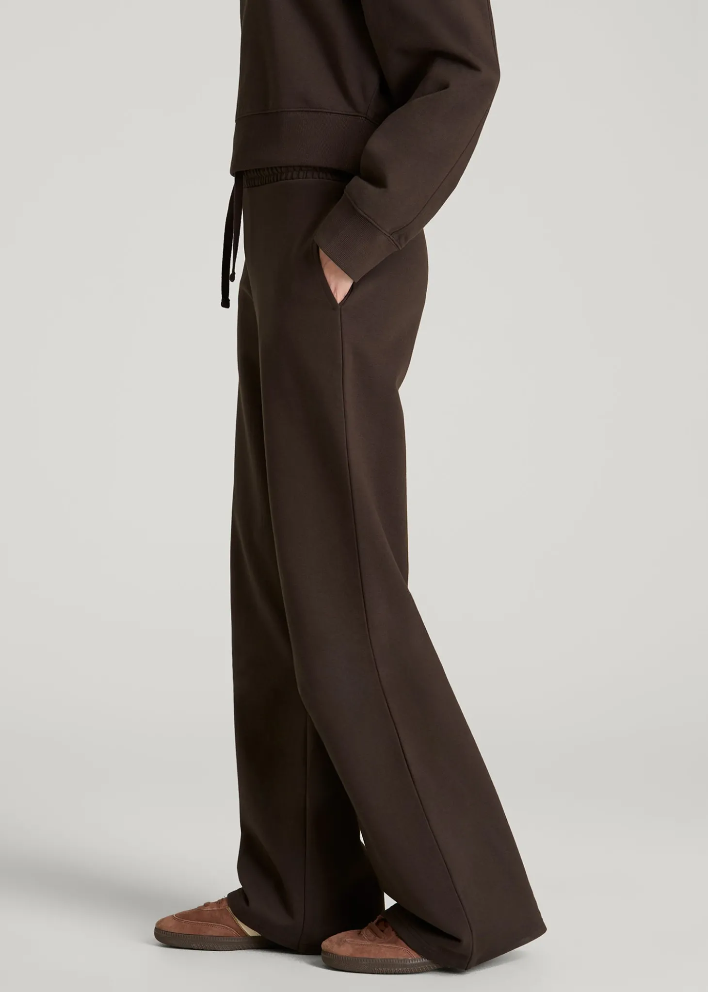 French Terry Midrise Wide-Leg Pants for Tall Women