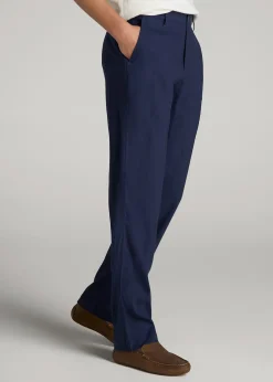 Garment Dyed Linen Casual Pants for Tall Men