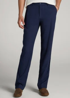 Garment Dyed Linen Casual Pants for Tall Men