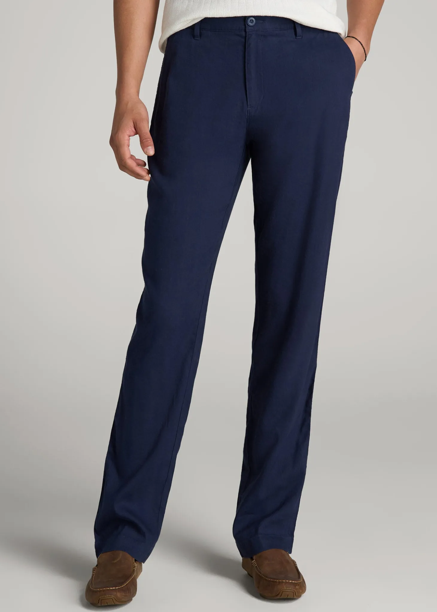 Garment Dyed Linen Casual Pants for Tall Men