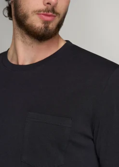 Garment Dyed Long Sleeve Pocket Tee for Tall Men