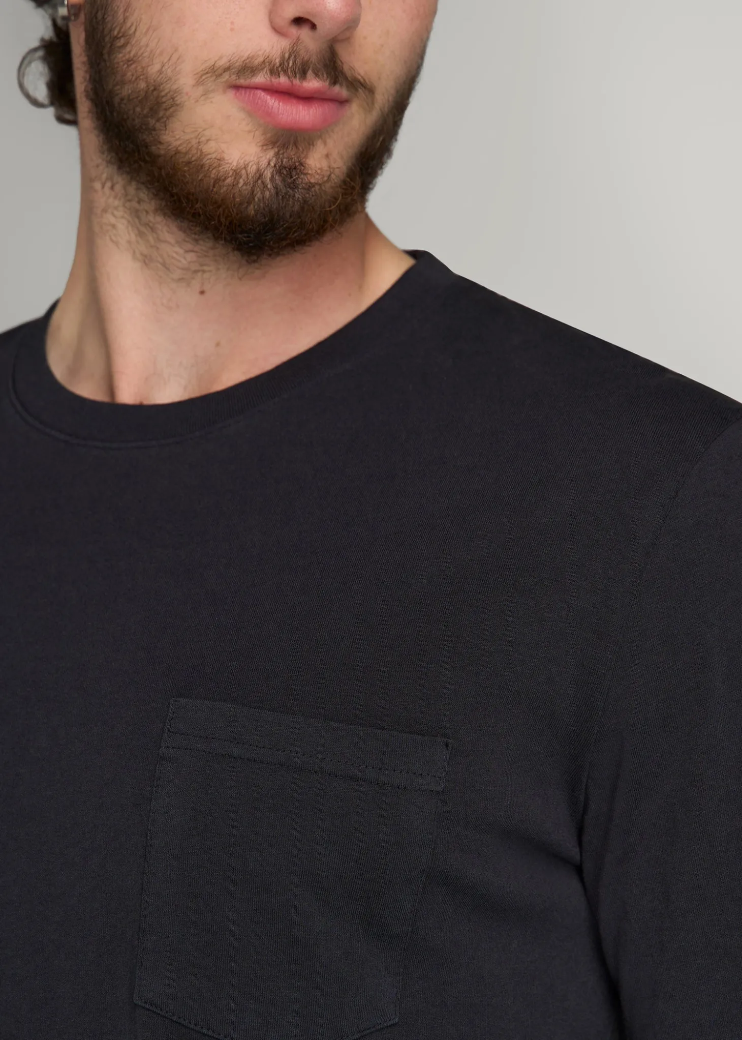 Garment Dyed Long Sleeve Pocket Tee for Tall Men