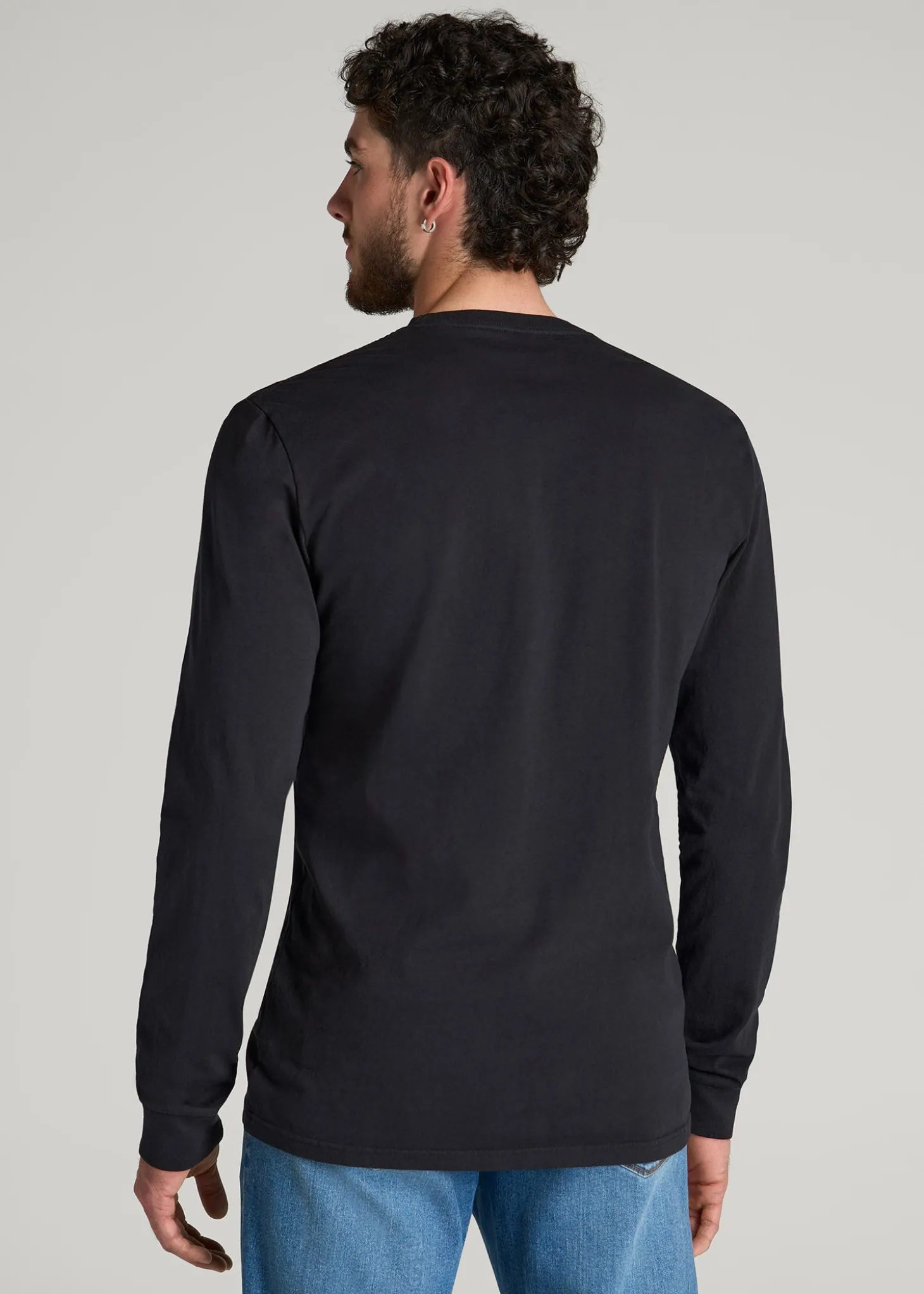 Garment Dyed Long Sleeve Pocket Tee for Tall Men