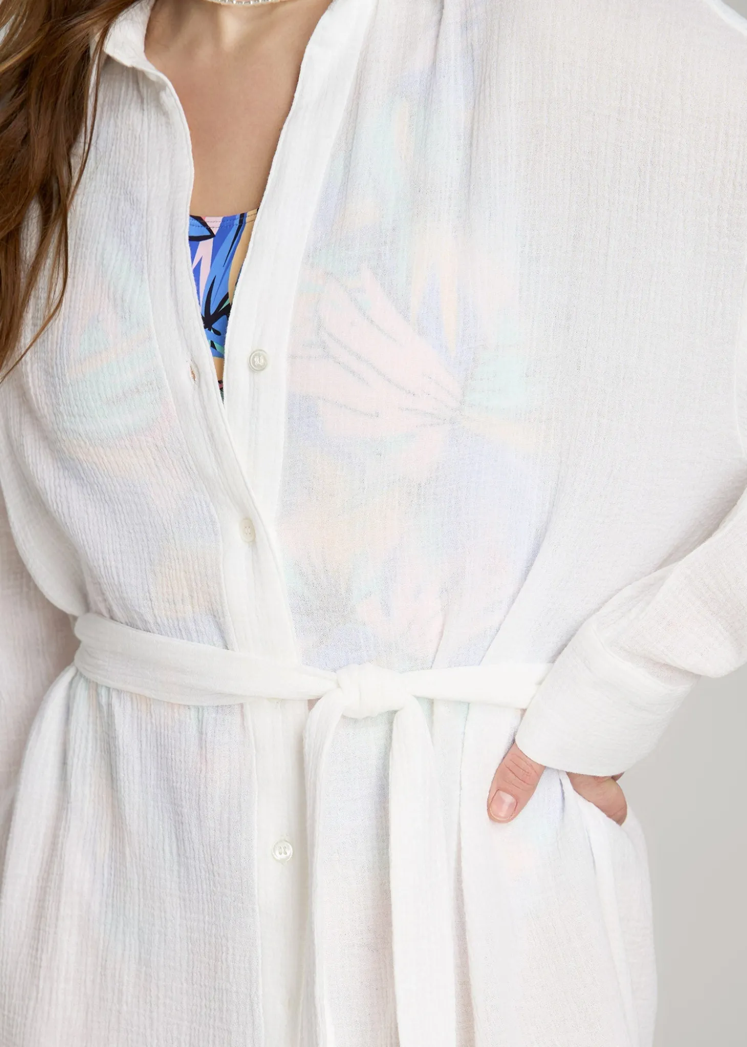 Gauze Shirt Dress for Tall Women