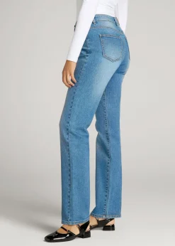 Harper High-Rise Straight Stretch Jeans for Tall Women