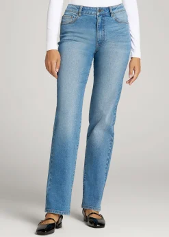 Harper High-Rise Straight Stretch Jeans for Tall Women