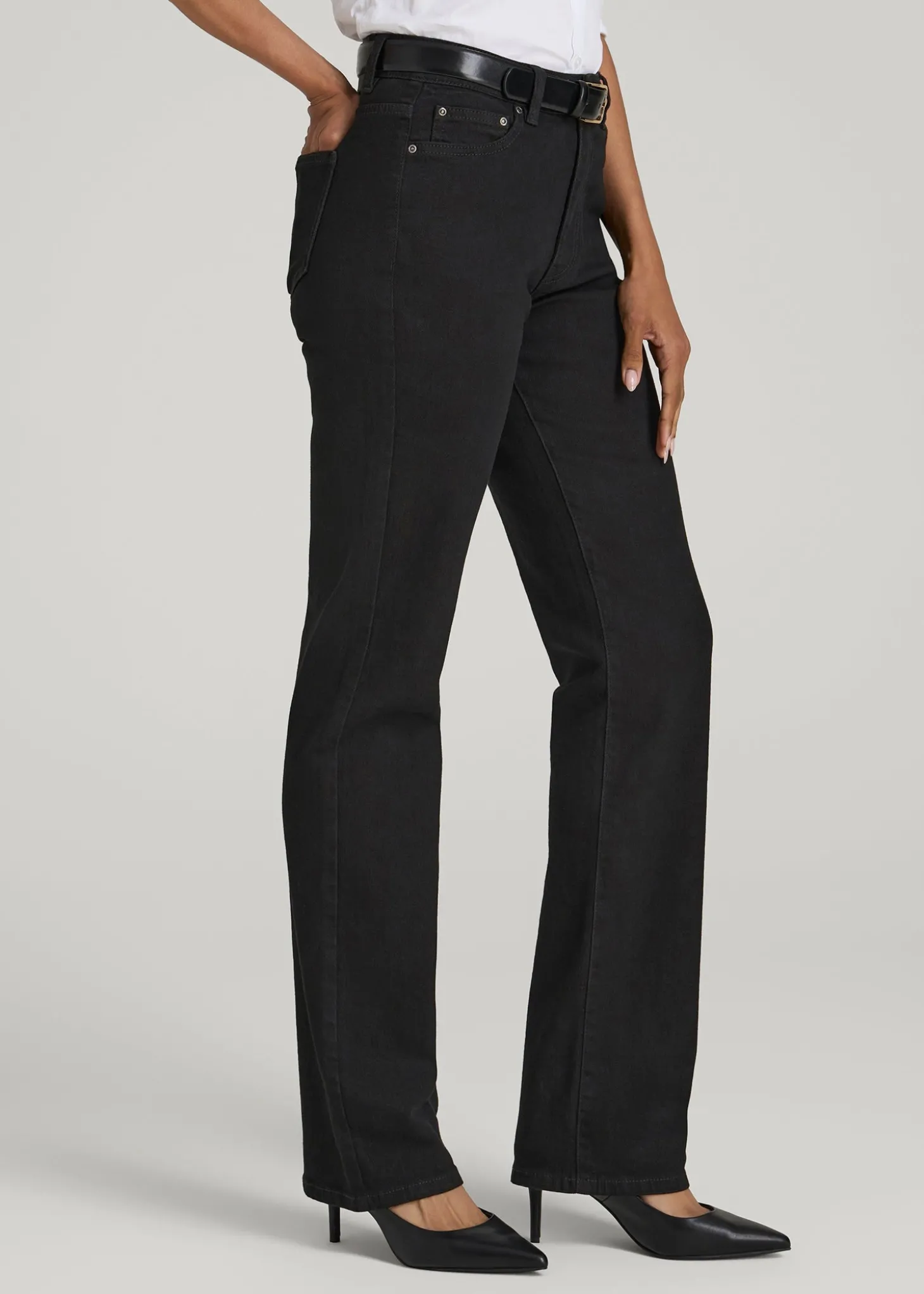 Harper High-Rise Straight Stretch Jeans for Tall Women