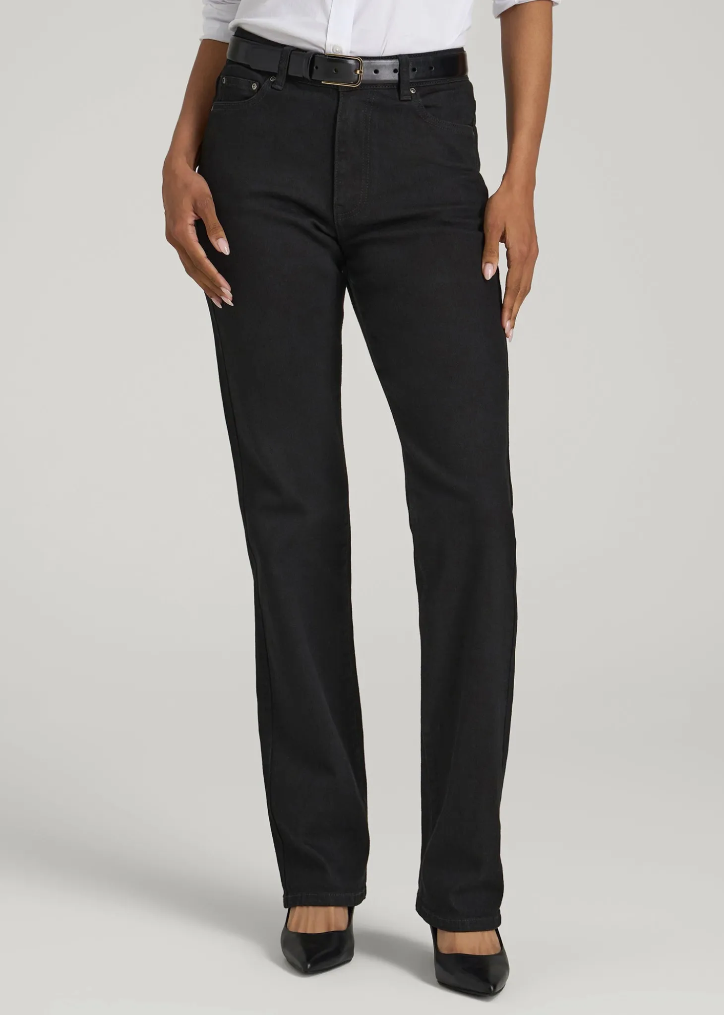 Harper High-Rise Straight Stretch Jeans for Tall Women