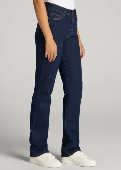 Harper High-Rise Straight Stretch Jeans for Tall Women