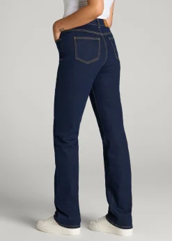 Harper High-Rise Straight Stretch Jeans for Tall Women