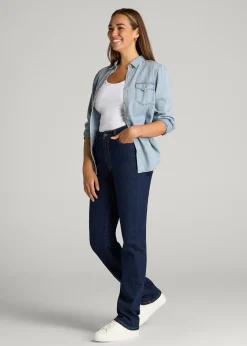 Harper High-Rise Straight Stretch Jeans for Tall Women