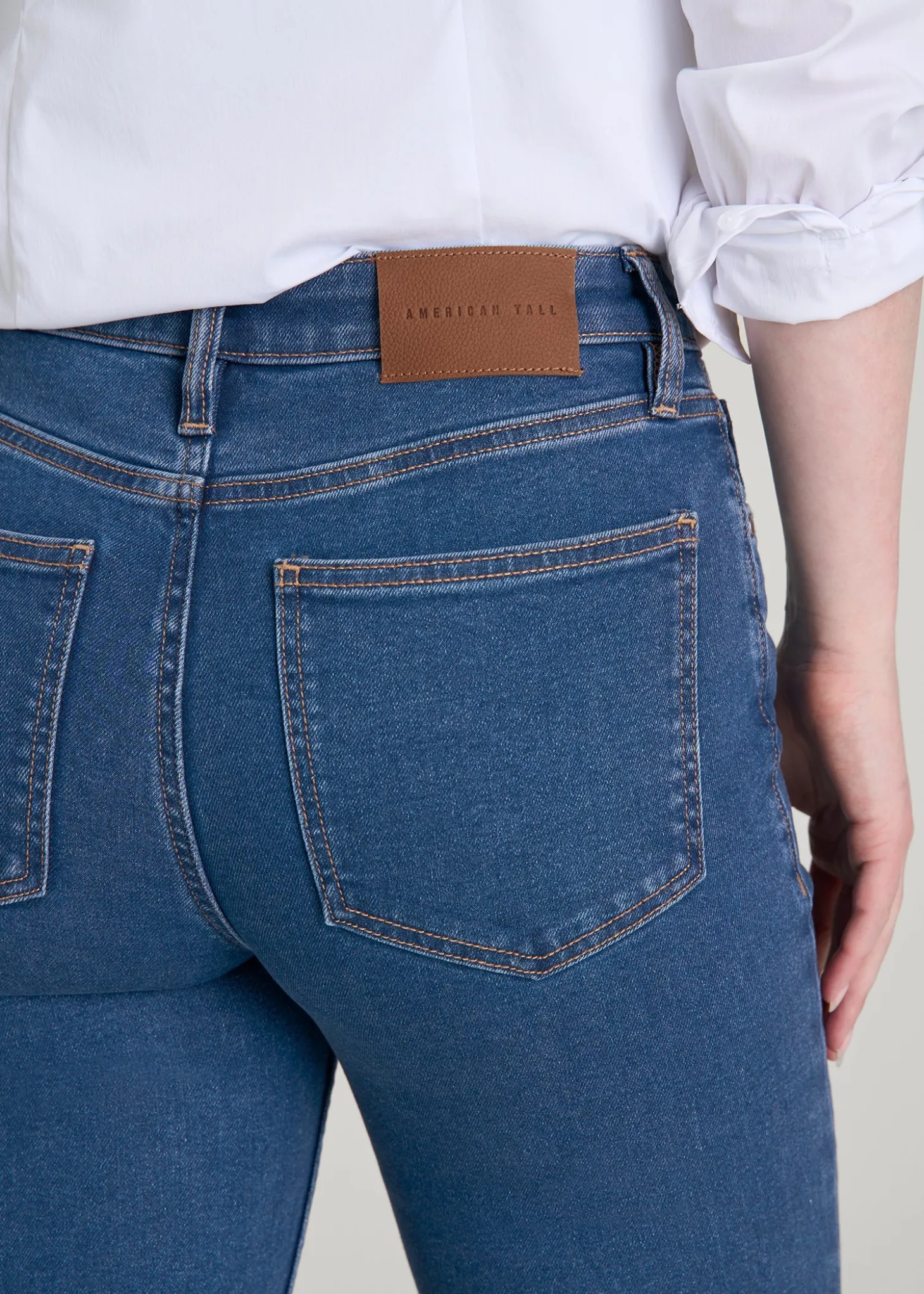 Harper High-Rise Straight Stretch Jeans for Tall Women