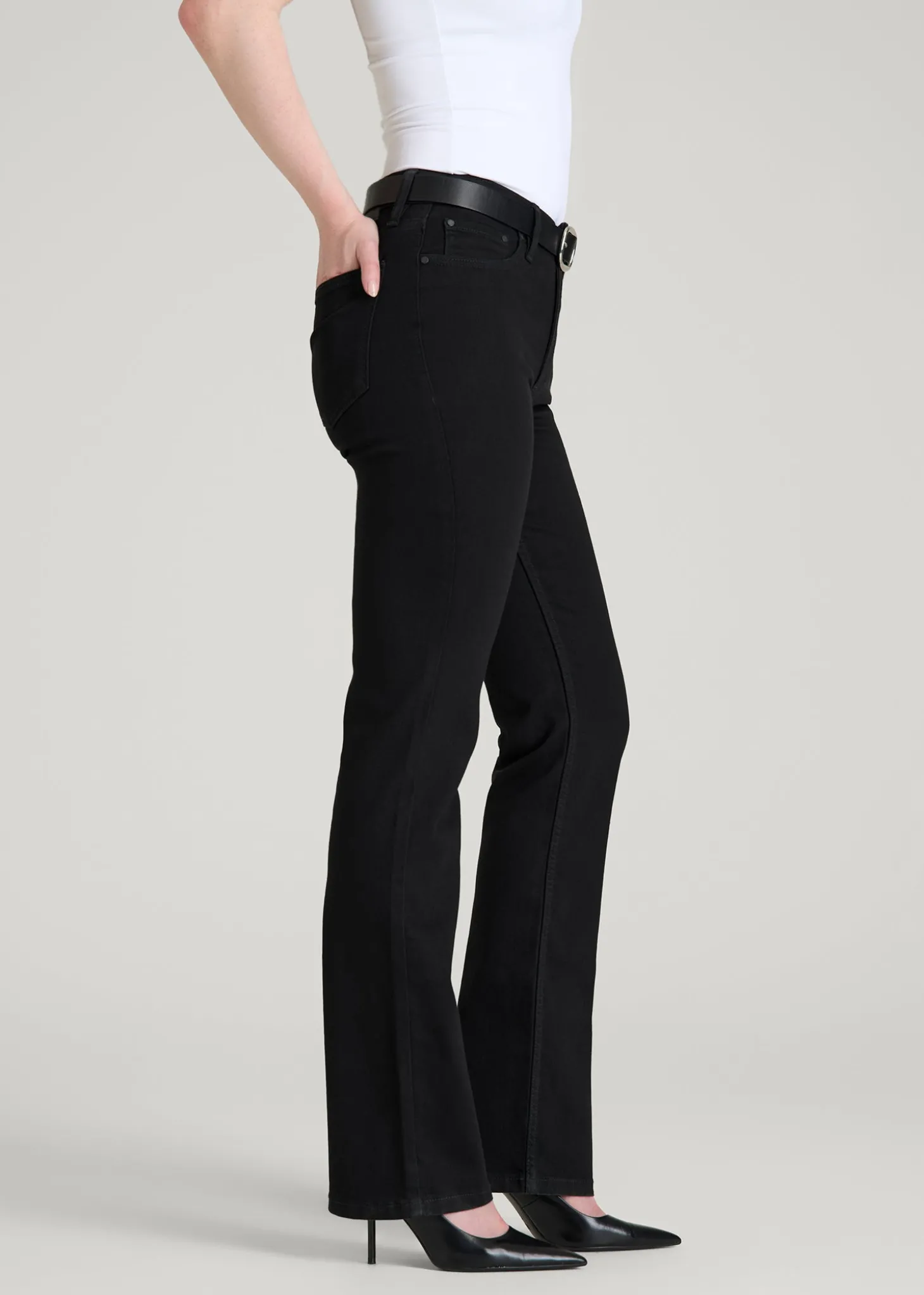 Harper High-Rise Straight Stretch Jeans for Tall Women