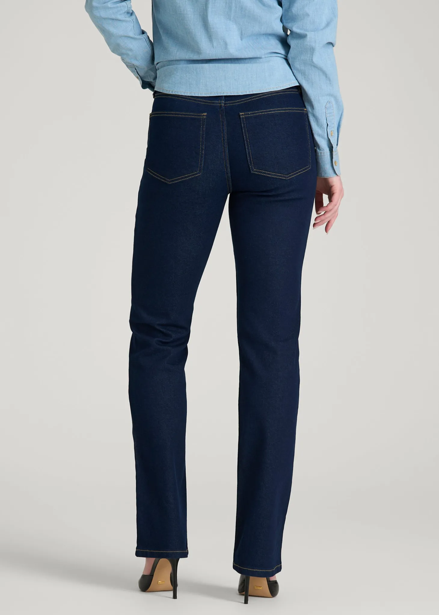 Harper High-Rise Straight Stretch Jeans for Tall Women