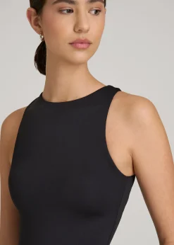 High Crewneck Sleeveless Bodysuit for Tall Women
