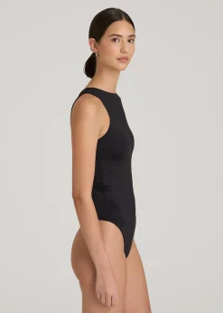 High Crewneck Sleeveless Bodysuit for Tall Women