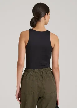 High Crewneck Sleeveless Bodysuit for Tall Women