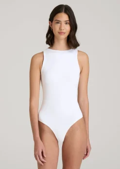 High Crewneck Sleeveless Bodysuit for Tall Women