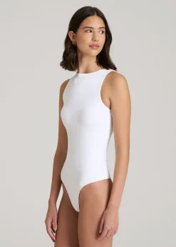 High Crewneck Sleeveless Bodysuit for Tall Women