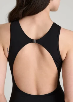 High Neck Mesh One Piece Swimsuit for Tall Women