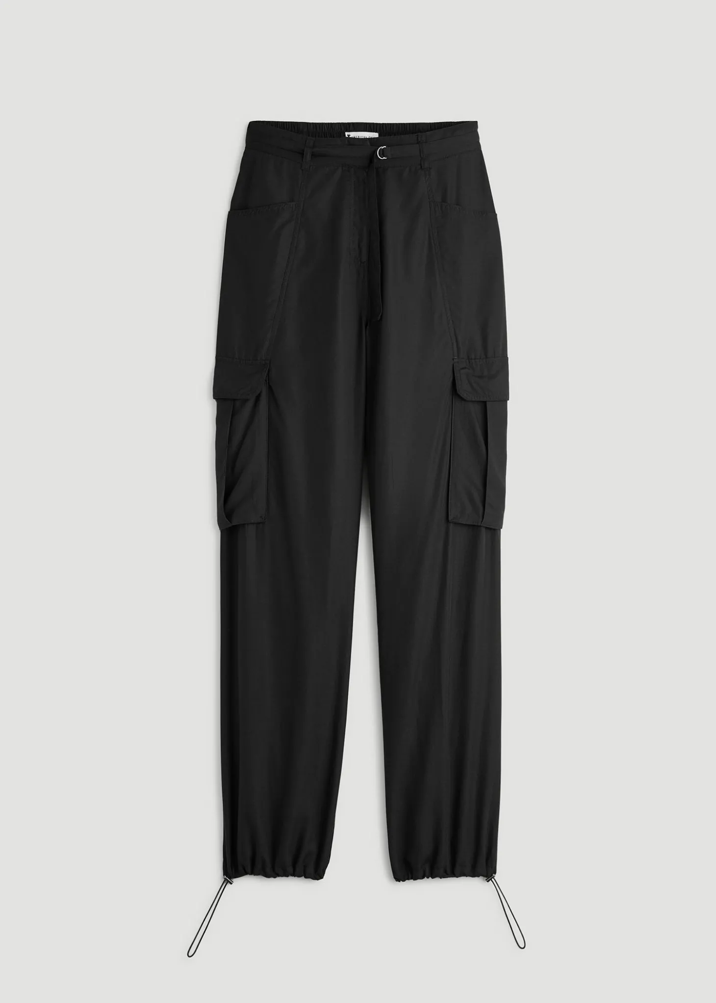 High Rise Cargo Parachute Pants for Tall Women