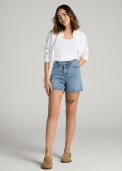 High Rise Denim Shorts for Tall Women