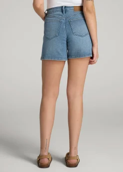High Rise Denim Shorts for Tall Women