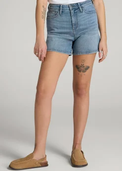 High Rise Denim Shorts for Tall Women