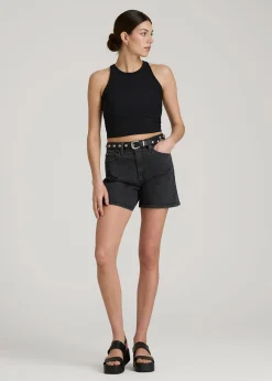 High Rise Denim Shorts for Tall Women