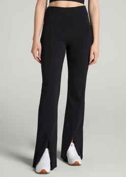 High Rise Split Flare Cotton Leggings for Tall Women