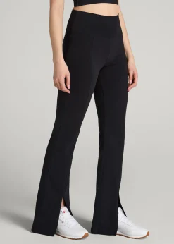 High Rise Split Flare Cotton Leggings for Tall Women