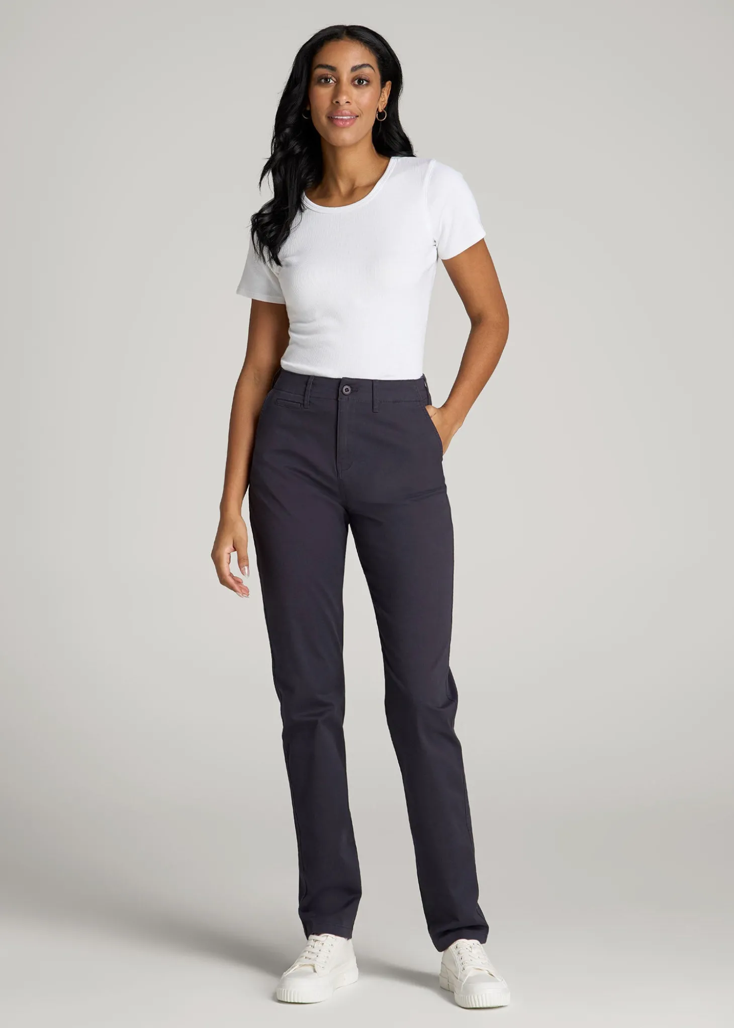 High Rise Tapered Chino Pants for Tall Women