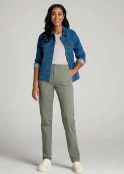 High Rise Tapered Chino Pants for Tall Women