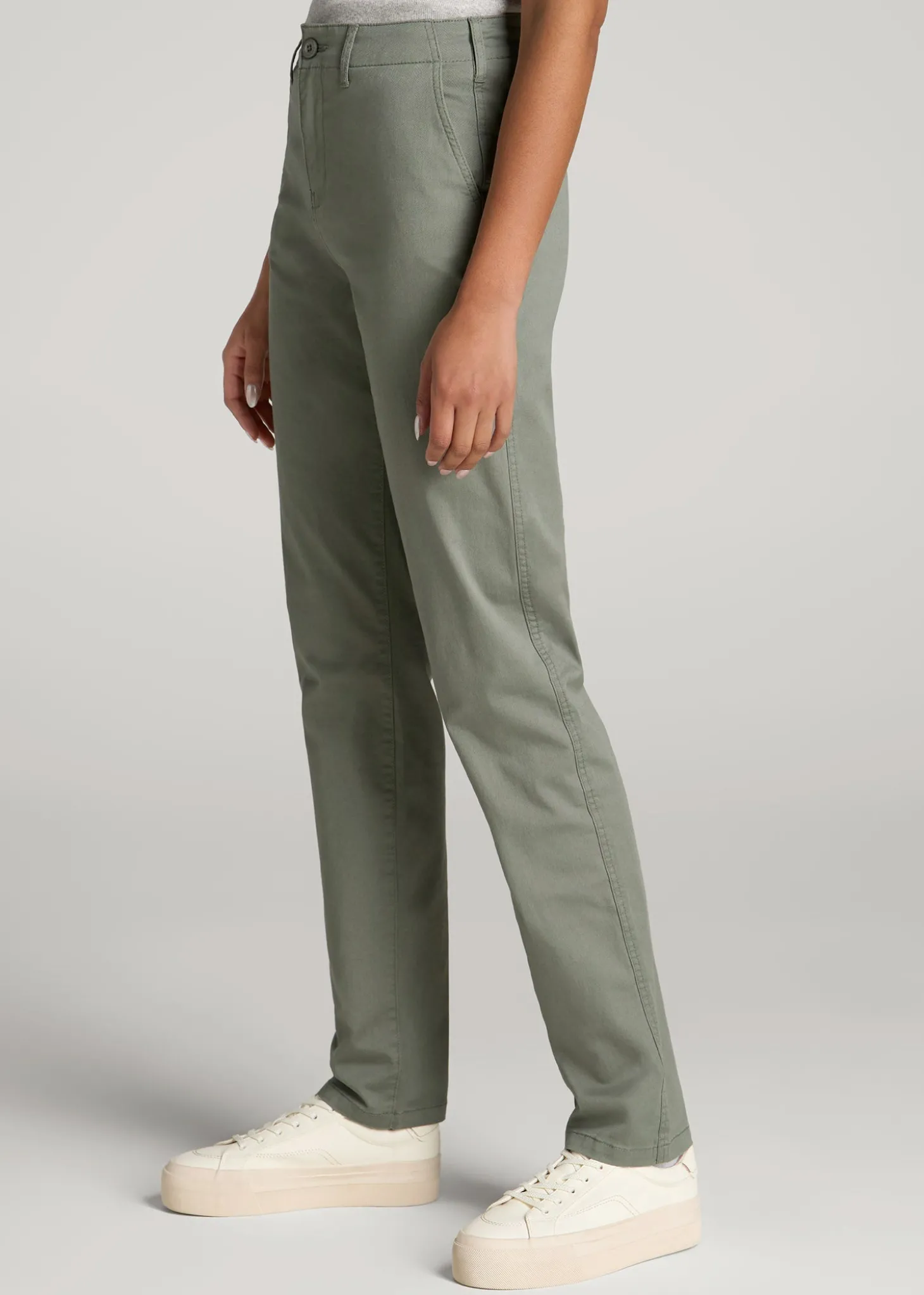 High Rise Tapered Chino Pants for Tall Women