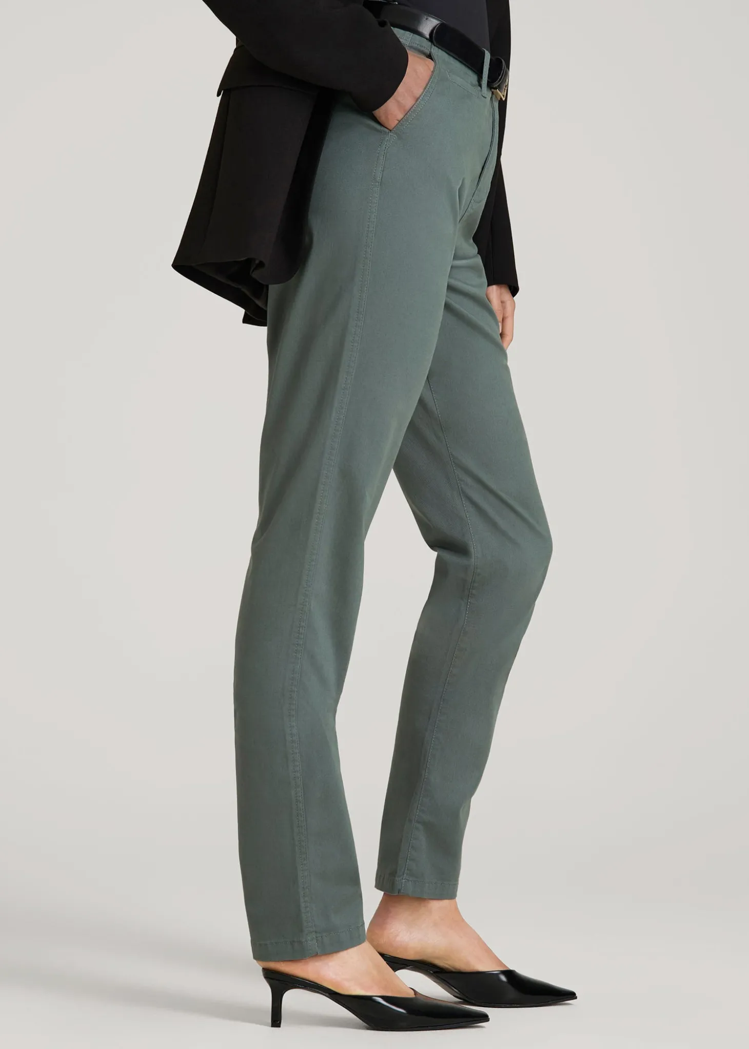 High Rise Tapered Chino Pants for Tall Women