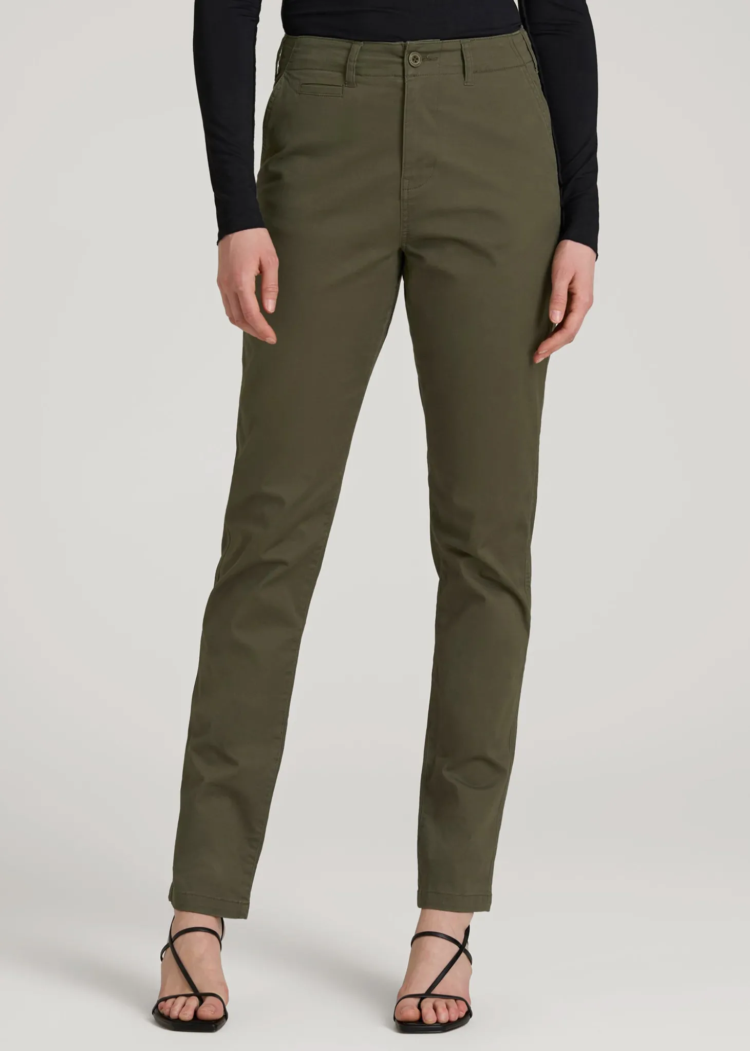 High Rise Tapered Chino Pants for Tall Women