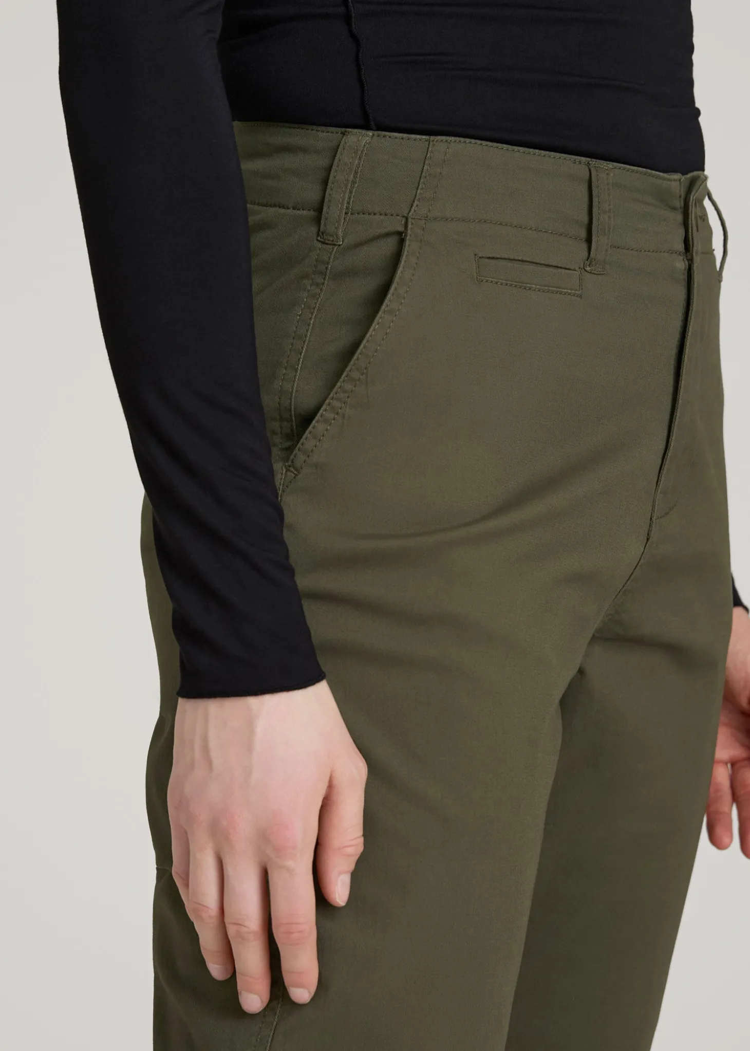 High Rise Tapered Chino Pants for Tall Women