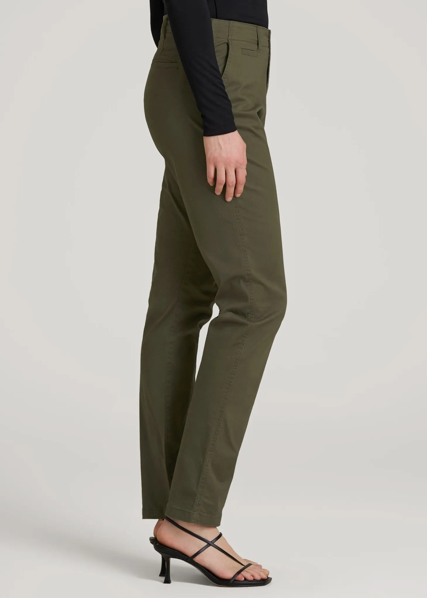 High Rise Tapered Chino Pants for Tall Women