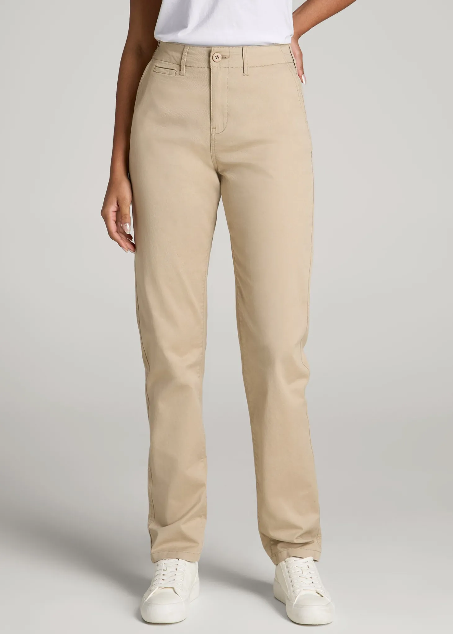 High Rise Tapered Chino Pants for Tall Women