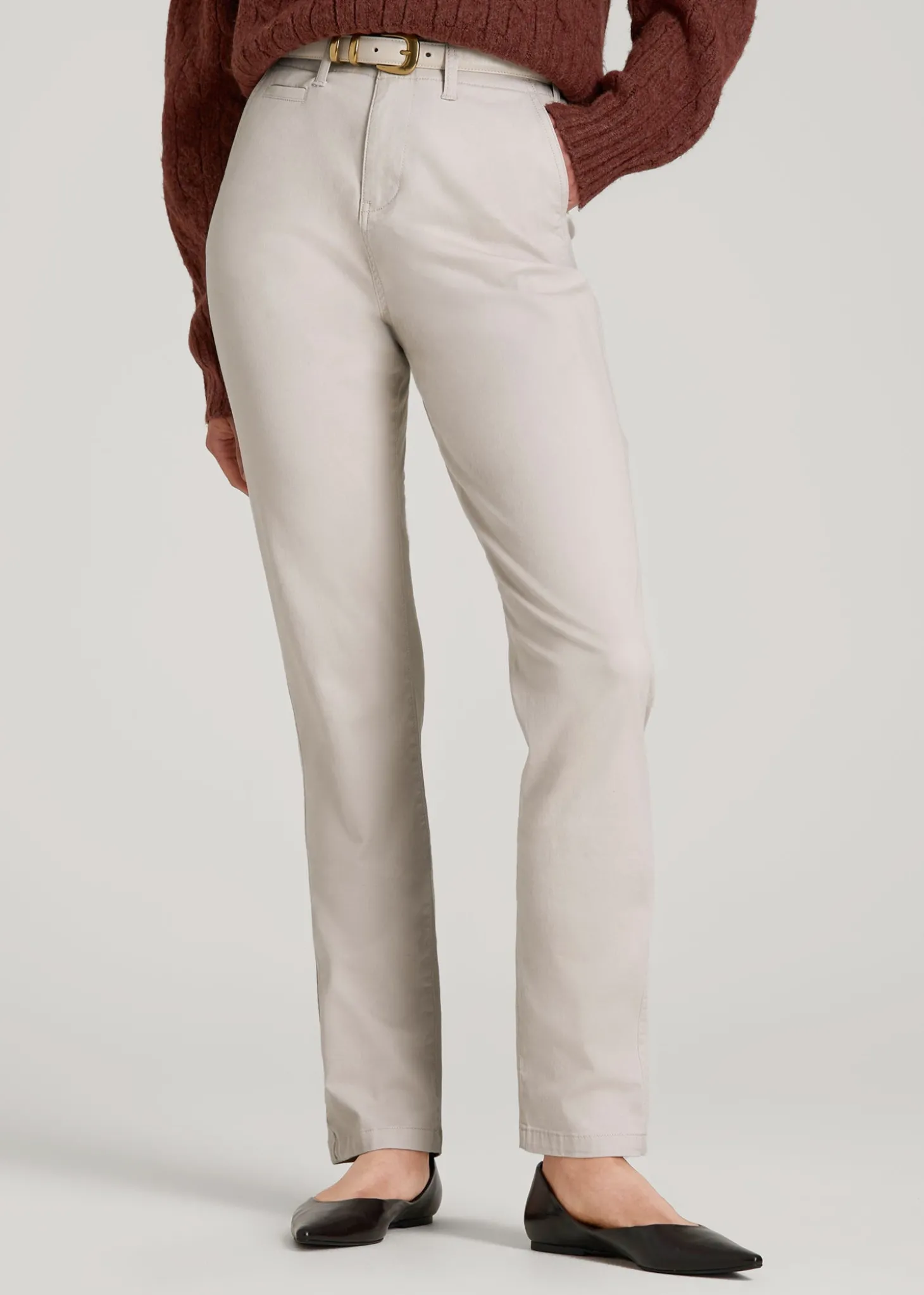 High Rise Tapered Chino Pants for Tall Women