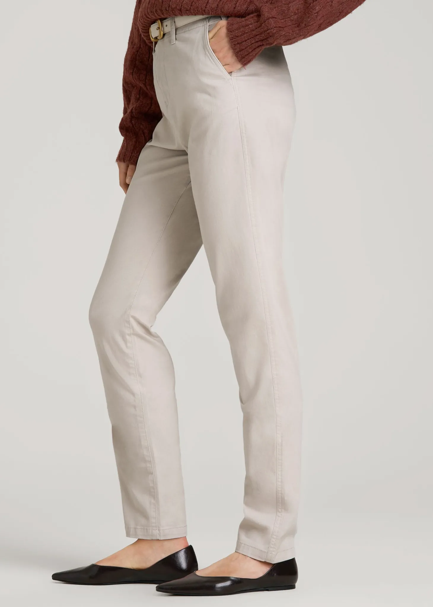 High Rise Tapered Chino Pants for Tall Women