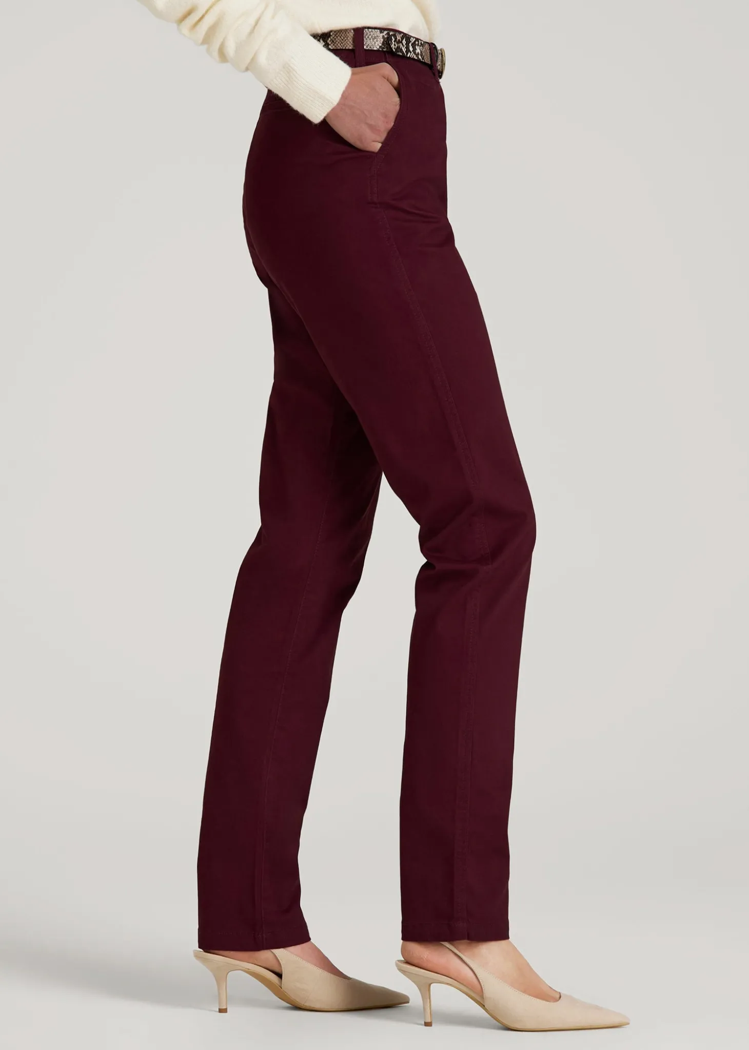 High Rise Tapered Chino Pants for Tall Women